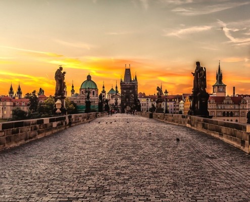 Photo of sunrise in Prague